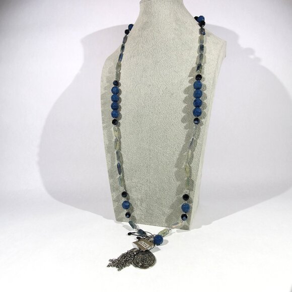 Chico's Jewelry - NWT Chico's Blue and Silver Tone Pendant Necklace